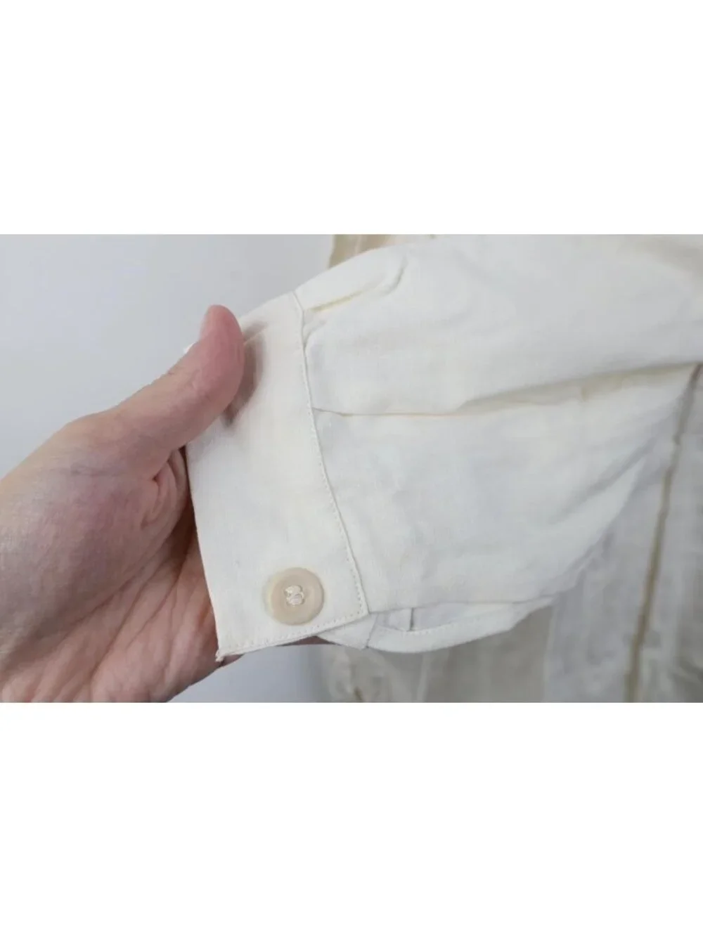Deadstock  1950s Unissued German Military Mens 36 Hospital Grandpa Shirt White